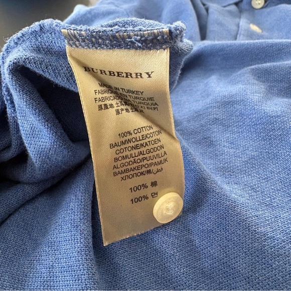 Burberry Brit Polo Shirt Mens Size XL Blue Cotton Classic Fit Casual - Picture 5 of 5